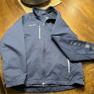Bauer Midweight warm-up jacket. Youth size large. Excellent condition. Navy Blue